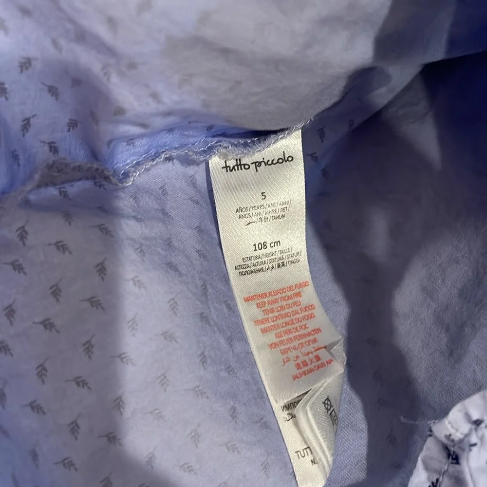 Tutto Piccolo Blue button down shirt, size 5 - Picture 3 of 4